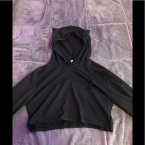 Super adorable black crop top hoodie with cat ears